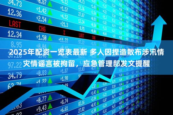 2025年配资一览表最新 多人因捏造散布涉汛情灾情谣言被拘留,应急管理部发文提醒